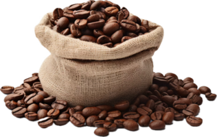 AI generated scoop of coffee beans in a bag png