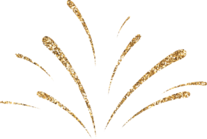 guld glitter fyrverkeri explosion png