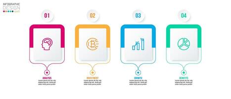 Infographic template business concept with step. vector