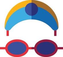 Swim Icon. Swim cap and goggles icon vector