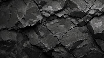 AI generated A textured black stone background crafted from the rough, dark grey surface of a mountain photo