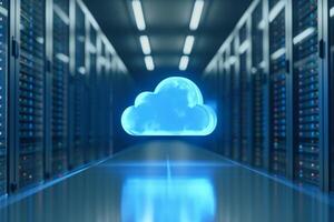 AI generated Cloud Computing Technology in Data Centers , Digital Innovation photo