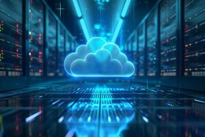 AI generated Cloud Computing Technology in Data Centers , Digital Innovation photo