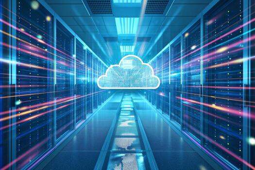 AI generated Cloud Computing Technology in Data Centers , Digital Innovation photo