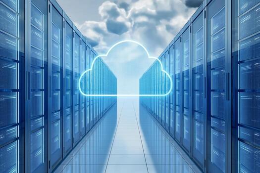 AI generated Cloud Computing Technology in Data Centers , Digital Innovation photo