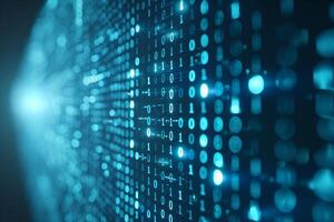 AI generated Futuristic Binary Code Background for Tech Concepts and Data Visualization photo