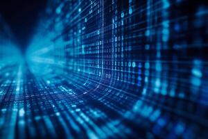 AI generated Futuristic Binary Code Background for Tech Concepts and Data Visualization photo