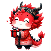 AI generated Chinese New Year Cute Dragon isolated png