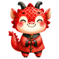AI generated Chinese New Year Cute Dragon isolated png