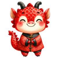 ai généré chinois Nouveau année mignonne dragon isolé png