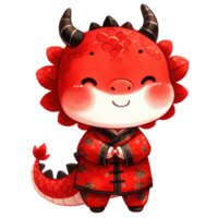 AI generated Chinese New Year Cute Dragon isolated png