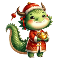 AI generated Chinese New Year Cute Dragon isolated png