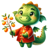 AI generated Chinese New Year Cute Dragon isolated png