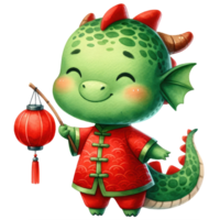 AI generated Chinese New Year Cute Dragon isolated png