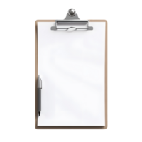 AI generated Top view of checklist or clipboard without background. Ready for mockup png