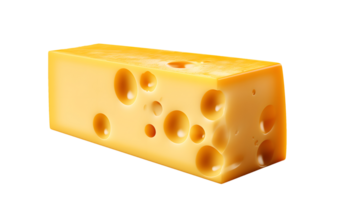 AI generated Close up photo of piece of cheese without background png