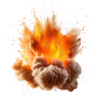 AI generated Intense fire and dust explosions isolated on transparent background, earthquake, and urban disaster concept- a dramatic representation of danger and emergency response png