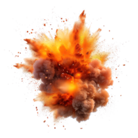 AI generated Intense fire and dust explosions isolated on transparent background, earthquake, and urban disaster concept- a dramatic representation of danger and emergency response png