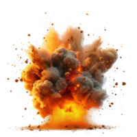 AI generated Intense fire and dust explosions isolated on transparent background, earthquake, and urban disaster concept- a dramatic representation of danger and emergency response png