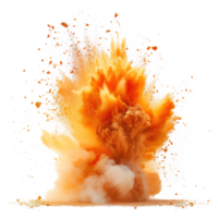 AI generated Intense fire and dust explosions isolated on transparent background, earthquake, and urban disaster concept- a dramatic representation of danger and emergency response png