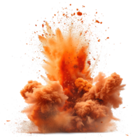 AI generated Intense fire and dust explosions isolated on transparent background, earthquake, and urban disaster concept- a dramatic representation of danger and emergency response png