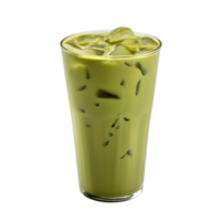 ai gerado gelado matcha café com leite isolado em transparente fundo png