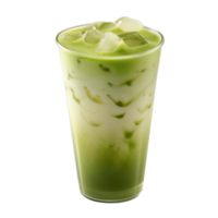 AI generated Iced matcha latte Isolated on transparent background png