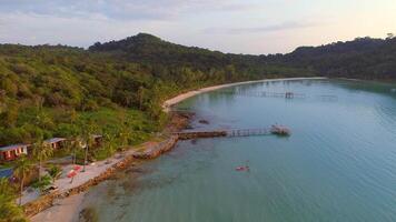 Flying over Koh Kut Wooden Pier video