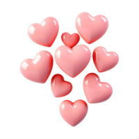 AI generated Hearts with transparent background Generative AI png