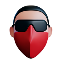 Wearing mask 3d png