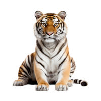 ai généré génératif ai majestueux tigre isolé sur transparent Contexte png