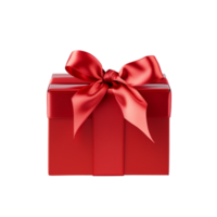 AI generated Generative AI Festive Red Christmas Box on Transparent Background png