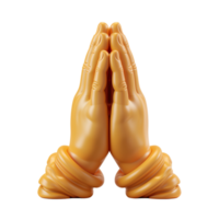 AI generated 3d icon praying hands emoji isolated on transparent background png