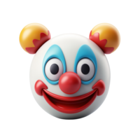 ai generado 3d representación de payaso emoji aislado en transparente antecedentes png