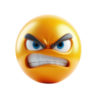 ai gegenereerd 3d icoon grimassen gezicht emoji geïsoleerd Aan transparant achtergrond png