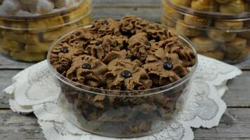 Kue semprit coklat or chocolate butter coookies for Lebaran Idul Fitri Ied Mubarak, The Great Islamic Day photo