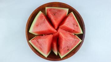 Red watermelon slices isolated on white background. Healthy food, vegan. antioxidant. photo