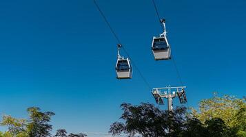 Cable cars in the blue sky photo