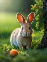 AI generated rabbit in the garden photo