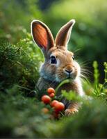 AI generated rabbit in the garden photo