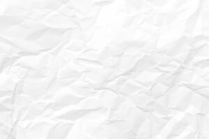 White crumpled paper texture background. Clean white paper. Top view. photo