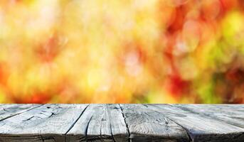 Empty old wooden table background photo
