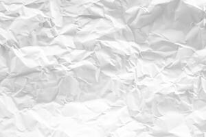 white and gray crumpled paper texture background. crush paper so that it becomes creased and wrinkled. photo