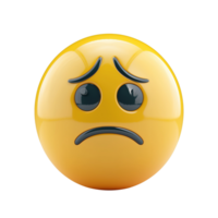 ai généré 3d icône triste visage emoji isolé sur transparent Contexte png