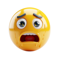 ai generiert 3d Symbol Schwitzen Gesicht Emoji isoliert auf transparent Hintergrund png