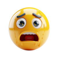 ai genererad 3d ikon svettas ansikte emoji isolerat på transparent bakgrund png