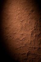 Cacao powder surface, food texture background photo