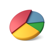 3d pie chart icon. Trend Pie chart icon 3d illustration from results and business plans collection 3d creative trend analysis icon, round diagram with division png