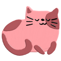 schattig kat met acryl verf png