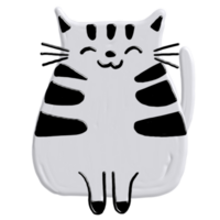 schattig kat met acryl verf png